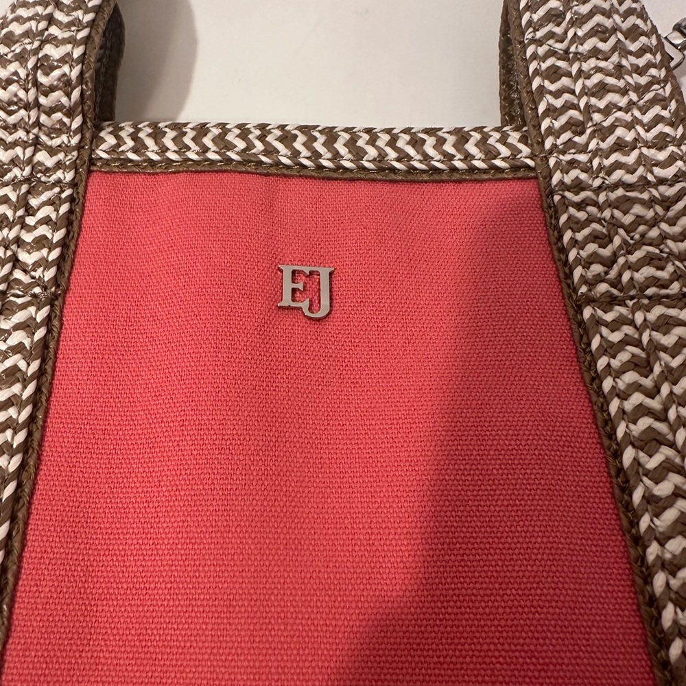 Like New Eric Javits Cote d'Azur Pink Canvas Tote - Picture 2 of 4